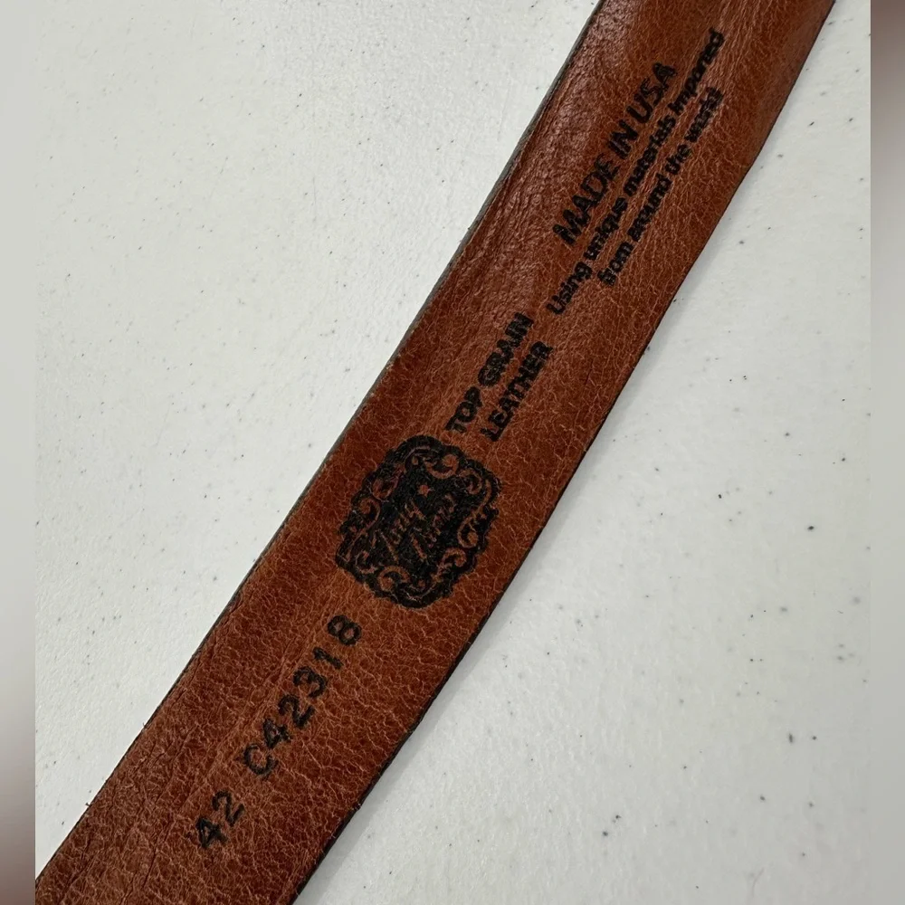 Tony Lama Top Grain Leather Belt Brown Sz 42